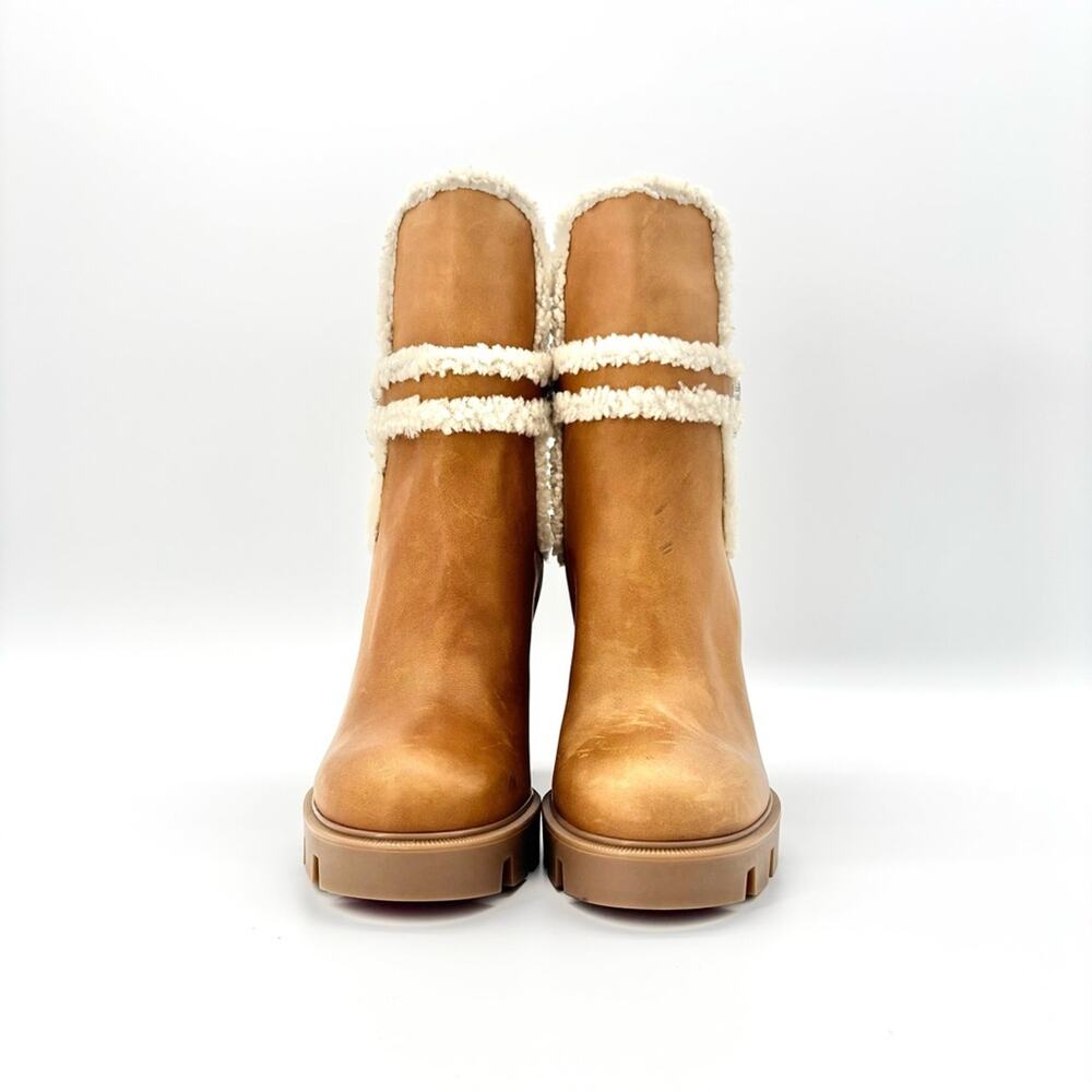 Christian Louboutin Chelsea Lug 100 Shearling High Heel Ankle Boots 41 - Picture 5 of 9